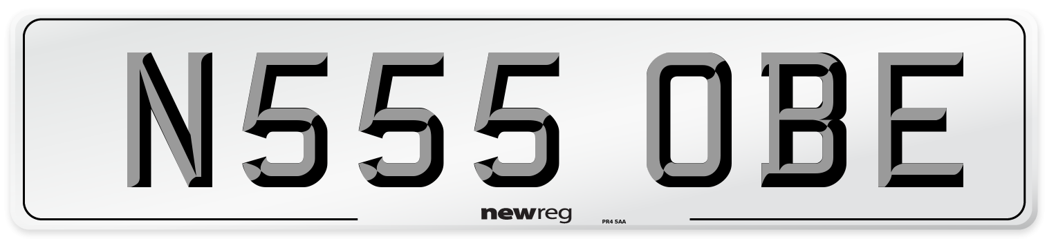 N555 OBE Number Plate from New Reg