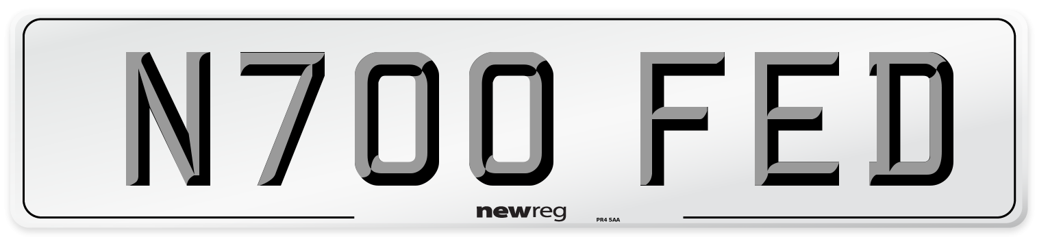 N700 FED Number Plate from New Reg