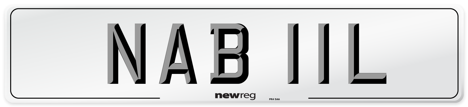 NAB 11L Rear Number Plate