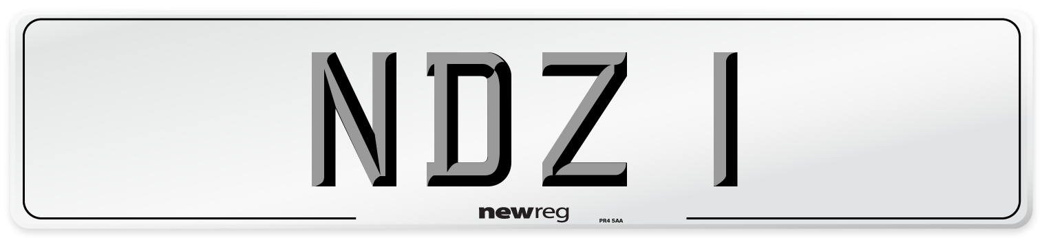 NDZ 1 Rear Number Plate
