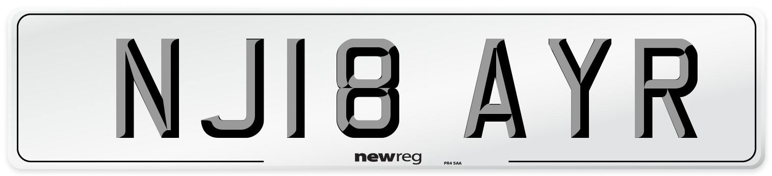 NJ18 AYR Number Plate from New Reg