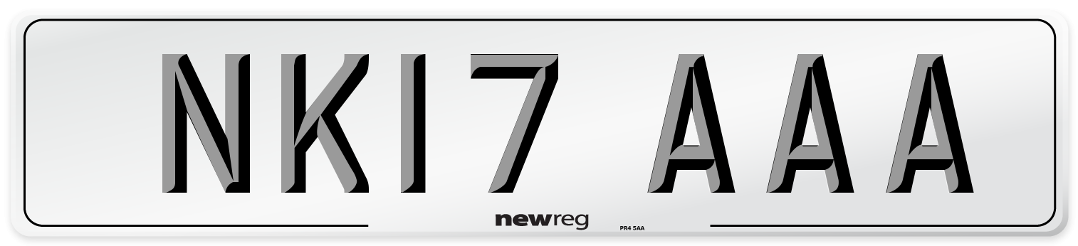 NK17 AAA Rear Number Plate