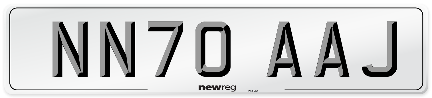 NN70 AAJ Rear Number Plate