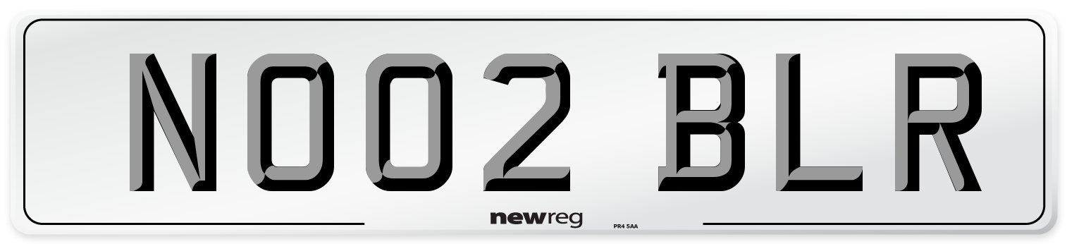 NO02 BLR Number Plate from New Reg