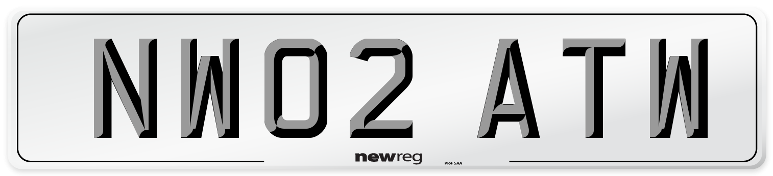 NW02 ATW Rear Number Plate