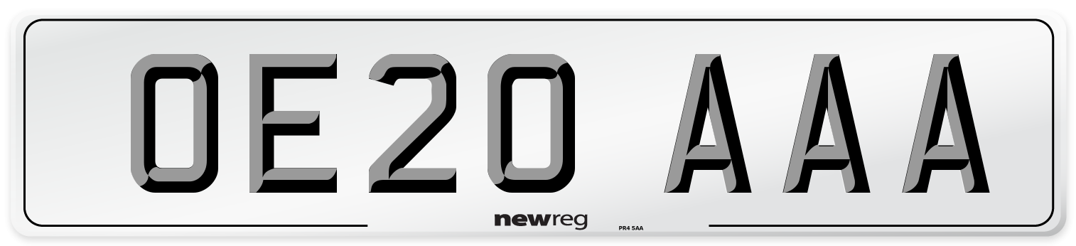OE20 AAA Number Plate from New Reg