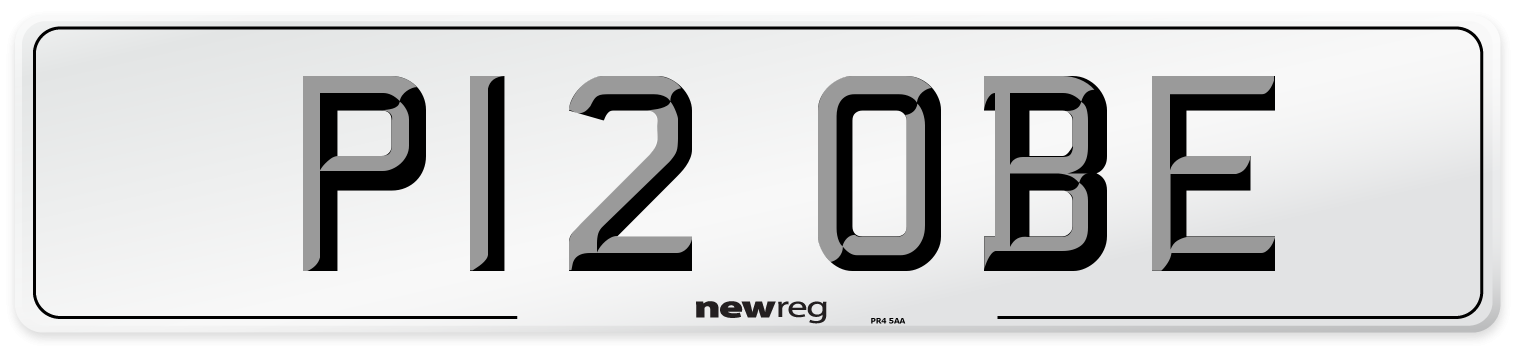 P12 OBE Rear Number Plate