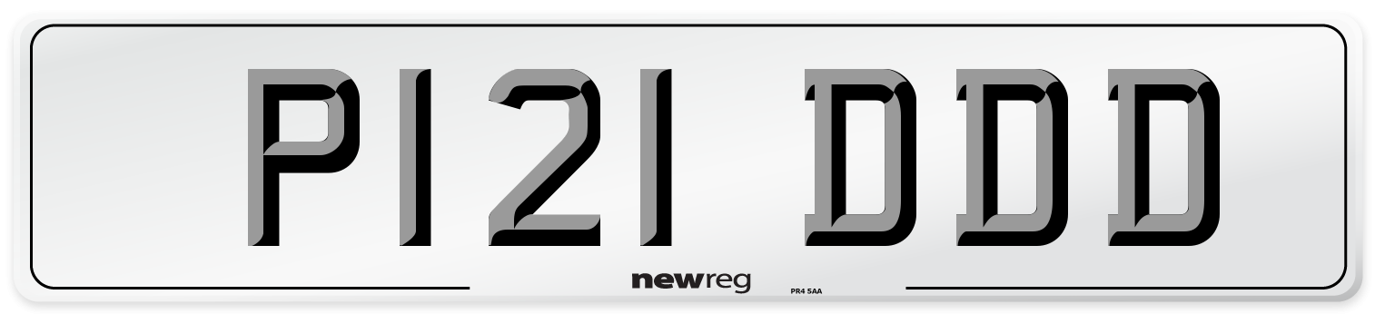 P121 DDD Rear Number Plate