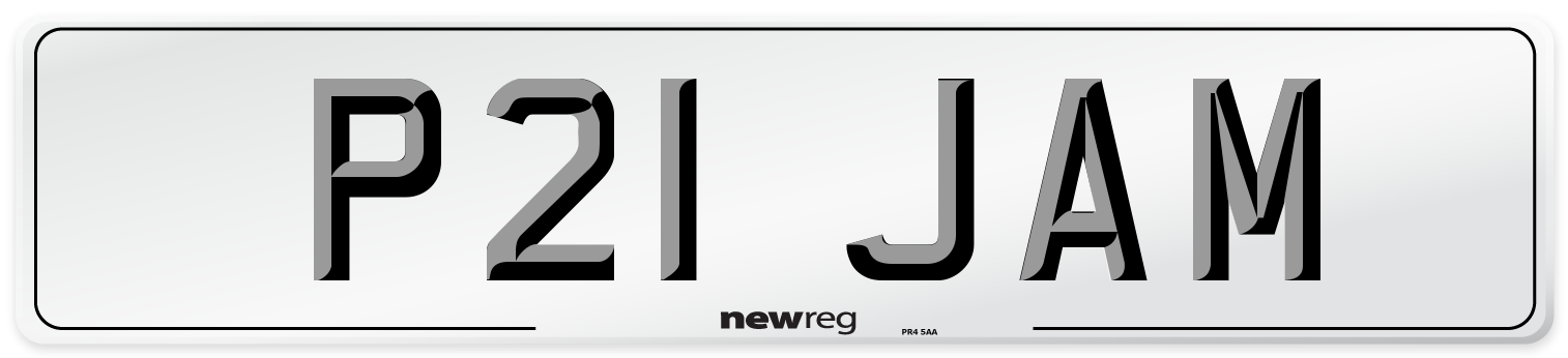 P21 JAM Rear Number Plate