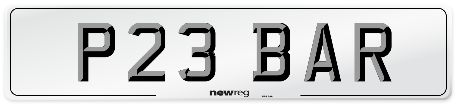P23 BAR Rear Number Plate