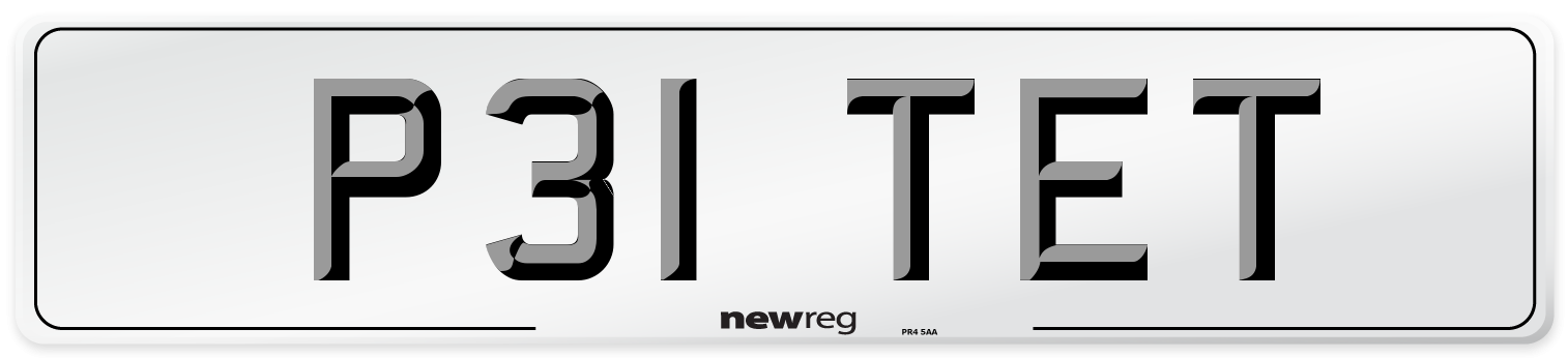 P31 TET Rear Number Plate