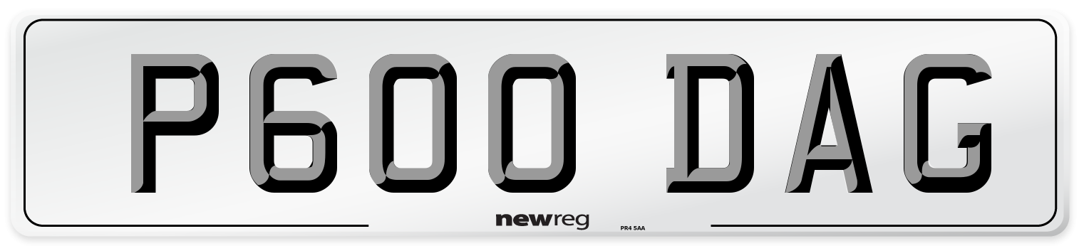 P600 DAG Rear Number Plate