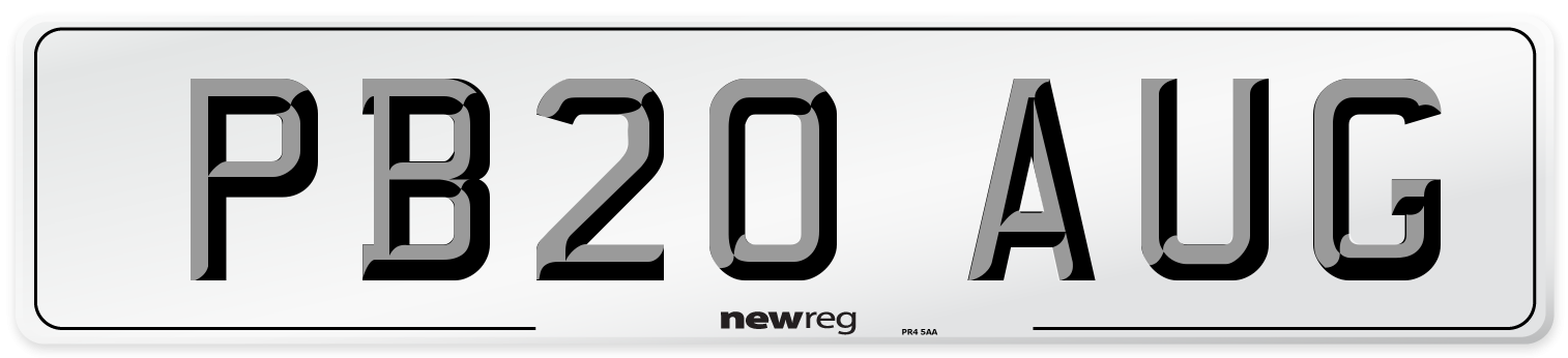PB20 AUG Rear Number Plate