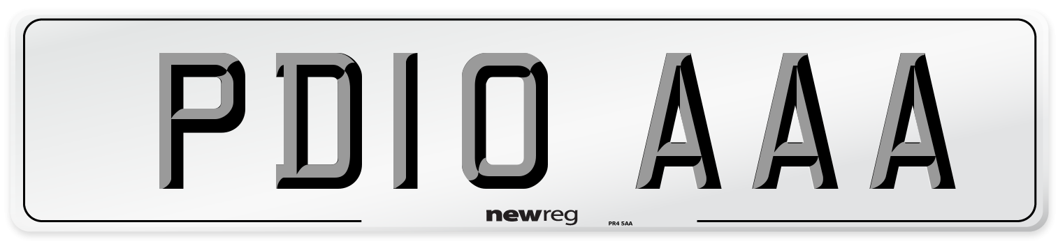 PD10 AAA Rear Number Plate
