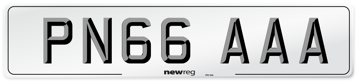 PN66 AAA Number Plate from New Reg