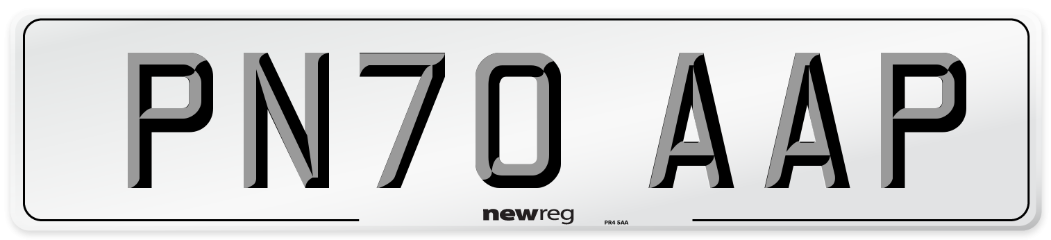 PN70 AAP Rear Number Plate