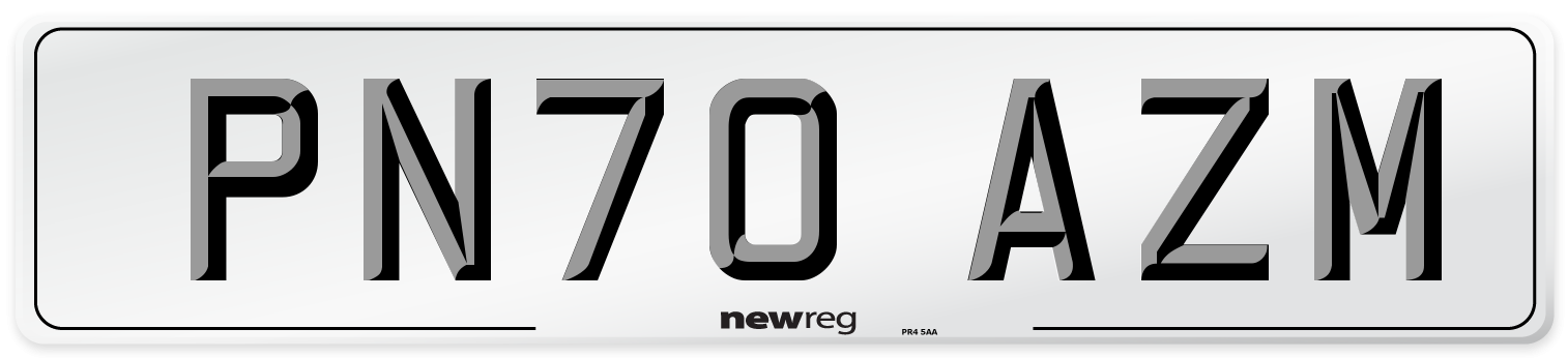 PN70 AZM Rear Number Plate