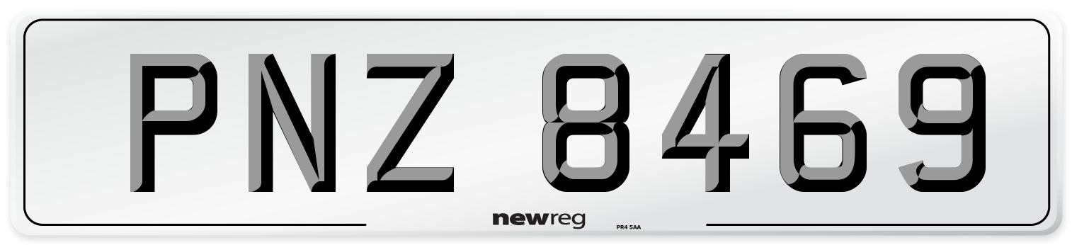 PNZ 8469 Rear Number Plate