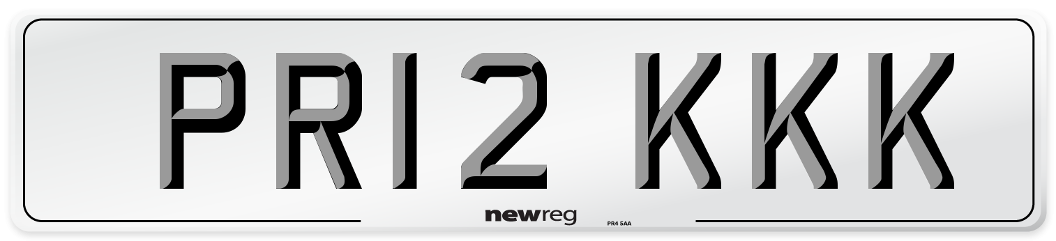 PR12 KKK Rear Number Plate