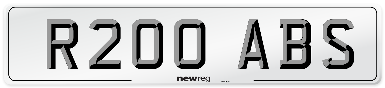 R200 ABS Rear Number Plate