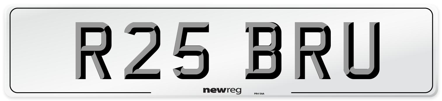 R25 BRU Rear Number Plate