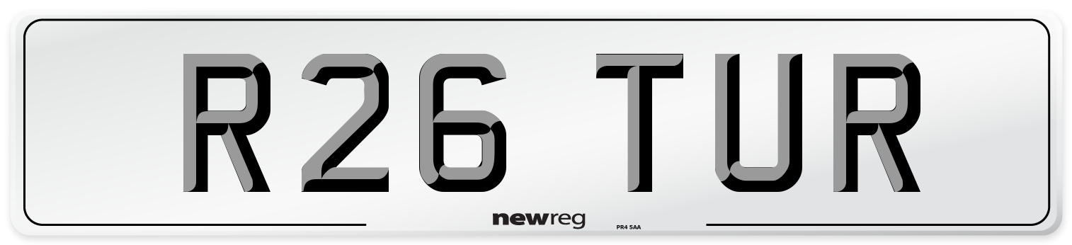 R26 TUR Rear Number Plate