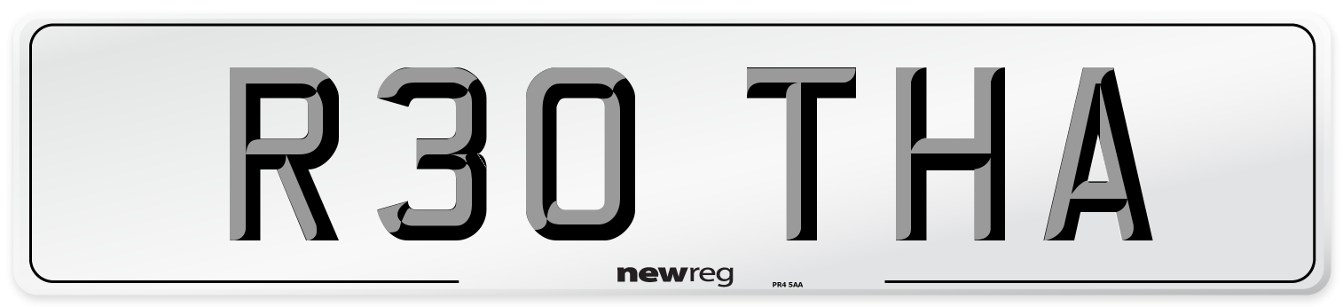 R30 THA Rear Number Plate