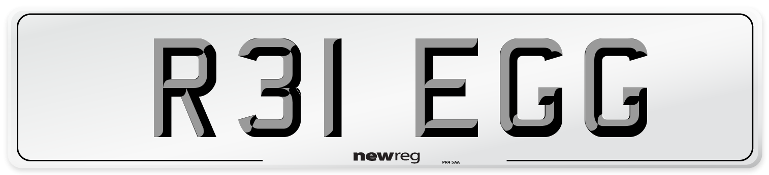 R31 EGG Rear Number Plate