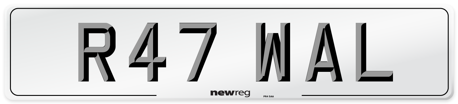 R47 WAL Rear Number Plate
