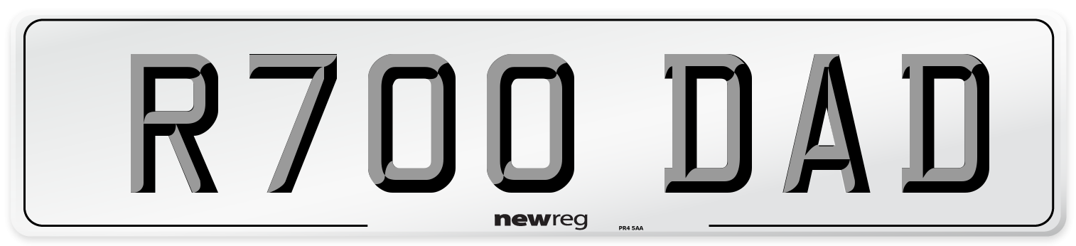 R700 DAD Rear Number Plate