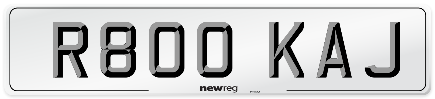 R800 KAJ Rear Number Plate