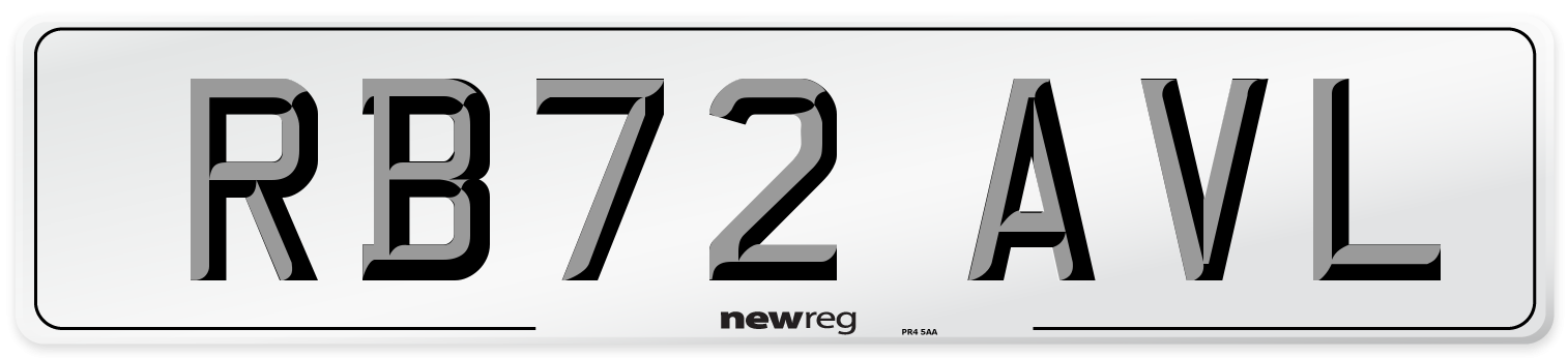 RB72 AVL Rear Number Plate