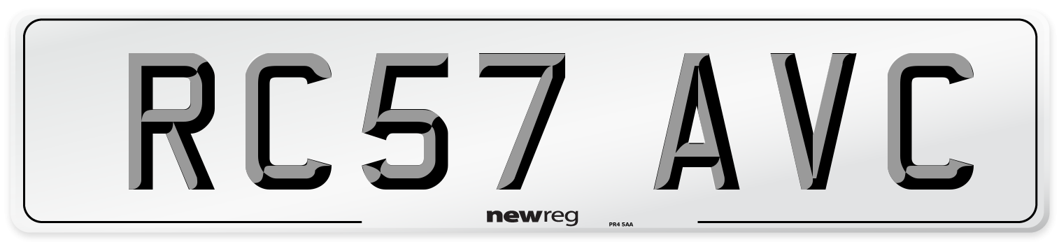 RC57 AVC Number Plate from New Reg