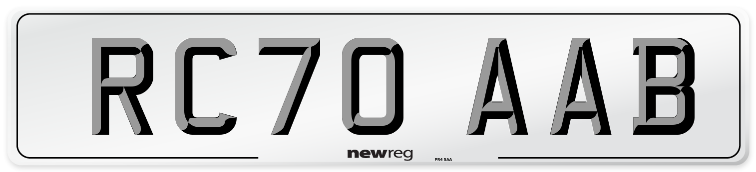RC70 AAB Rear Number Plate