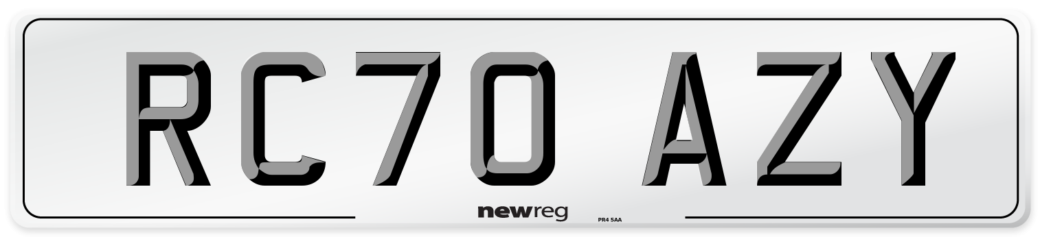 RC70 AZY Rear Number Plate