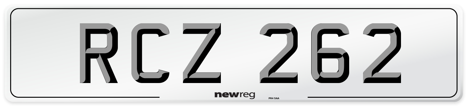RCZ 262 Rear Number Plate