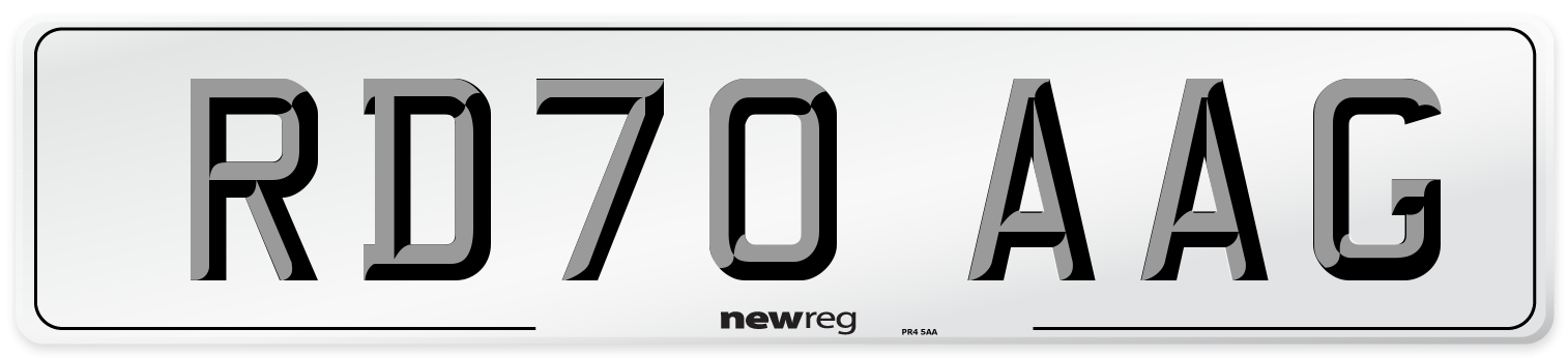 RD70 AAG Rear Number Plate