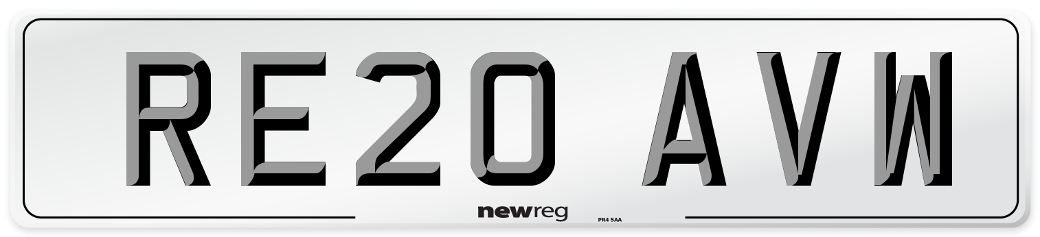 RE20 AVW Rear Number Plate