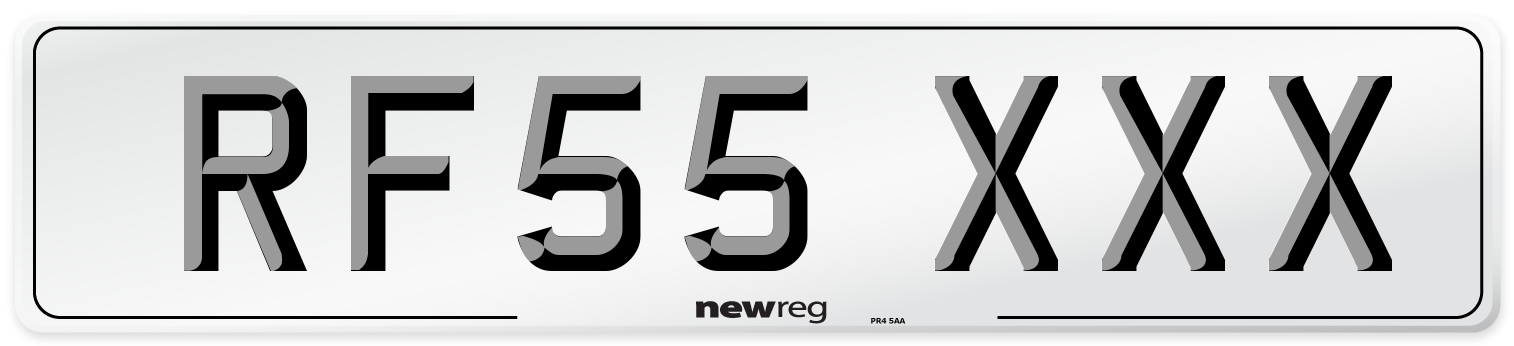 RF55 XXX Rear Number Plate
