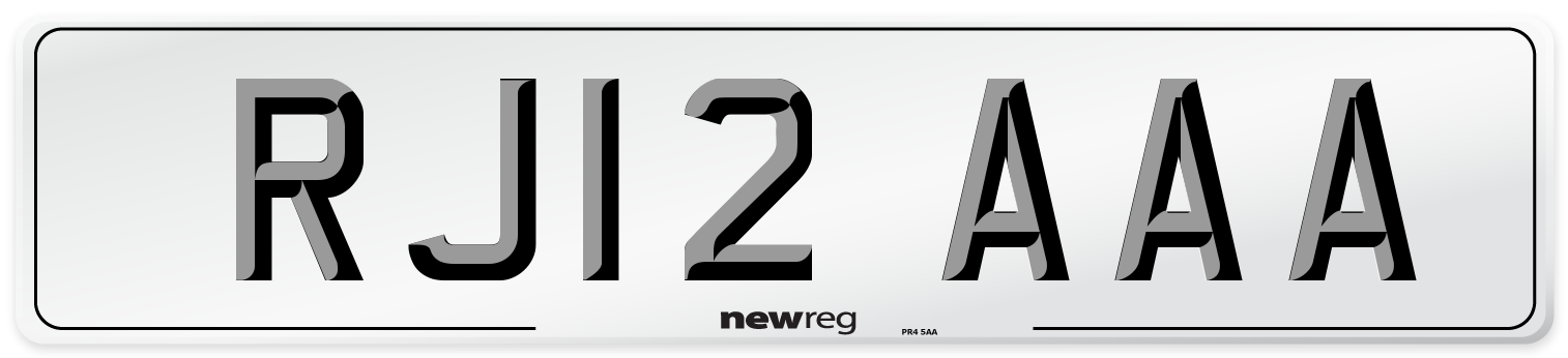 RJ12 AAA Rear Number Plate