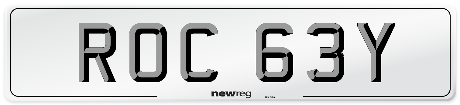 ROC 63Y Rear Number Plate
