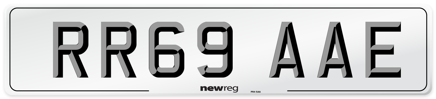 RR69 AAE Rear Number Plate