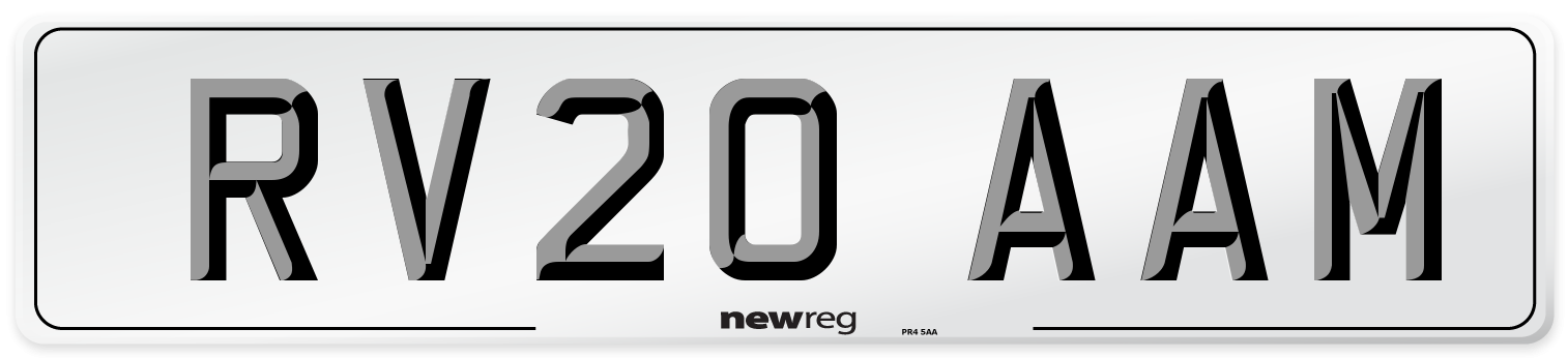 RV20 AAM Rear Number Plate