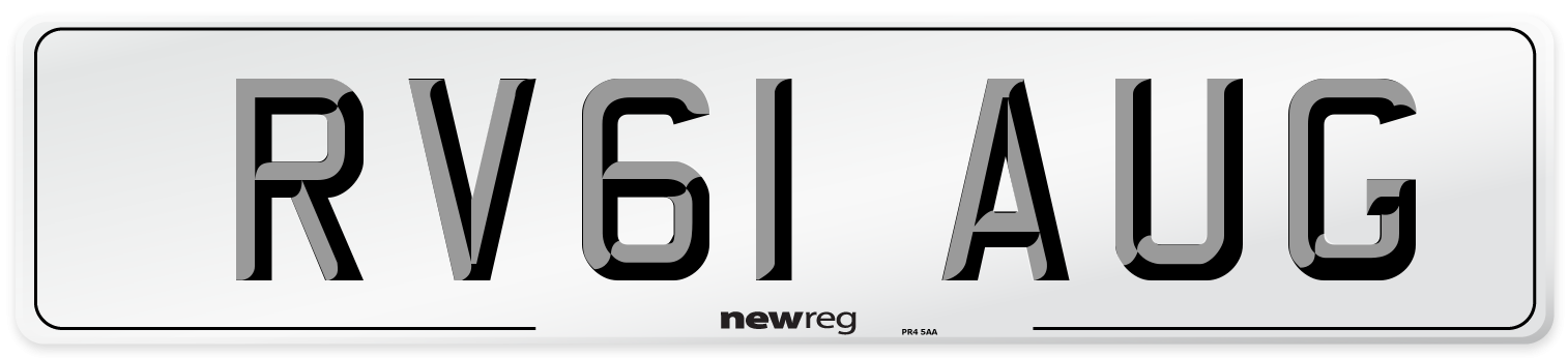 RV61 AUG Number Plate from New Reg
