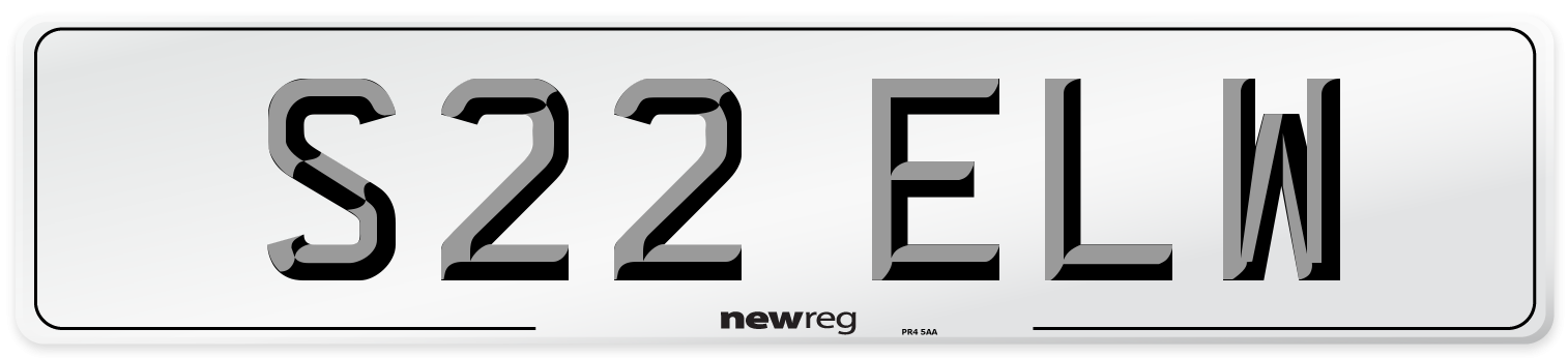 S22 ELW Rear Number Plate