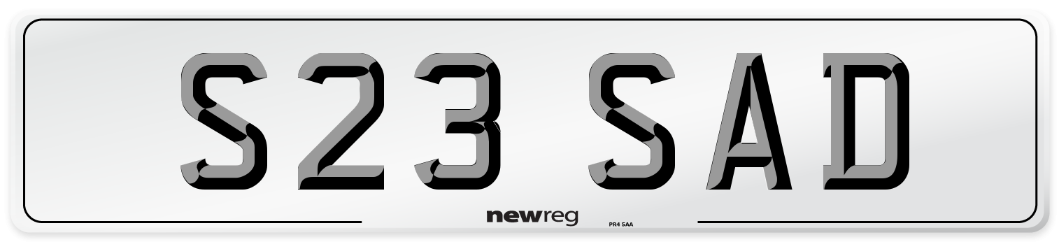 S23 SAD Rear Number Plate