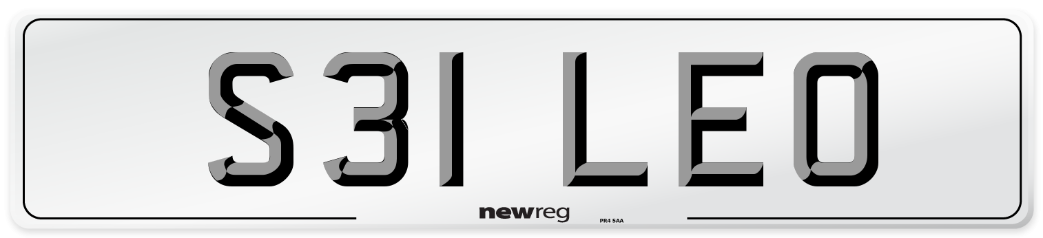 S31 LEO Rear Number Plate