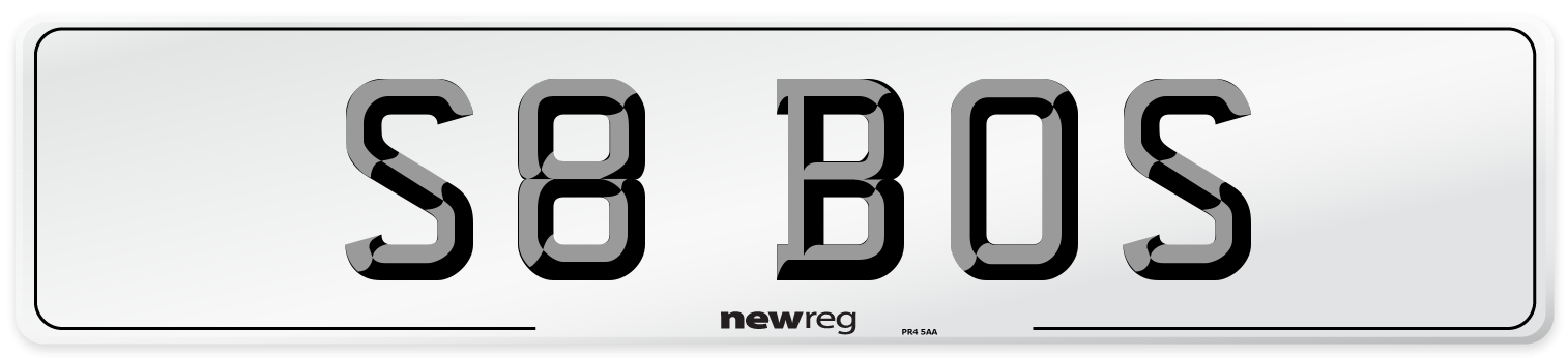 S8 BOS Rear Number Plate