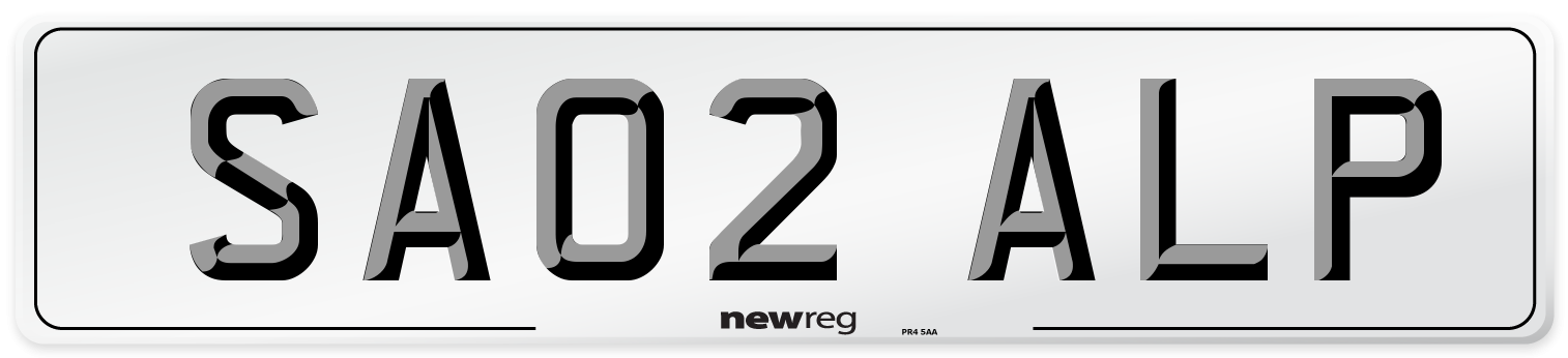 SA02 ALP Rear Number Plate