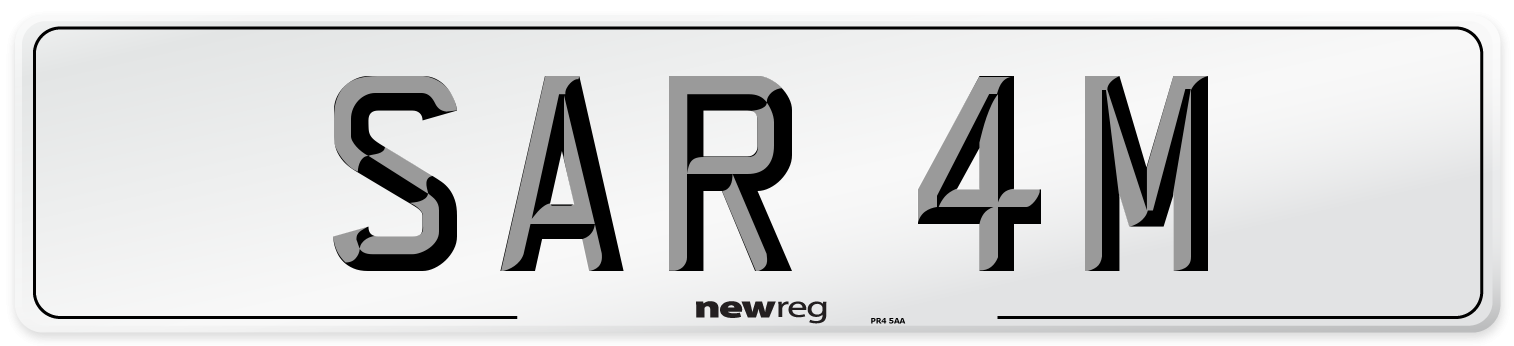SAR 4M Rear Number Plate
